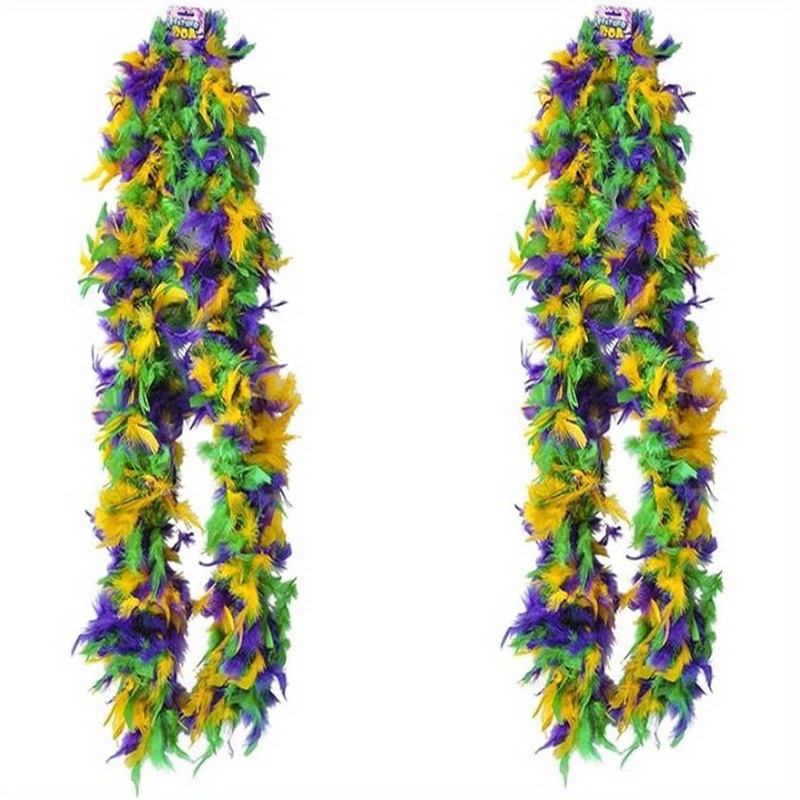 Mardi Gras Feather Boa Lush Fluffy Wreath In Mardi Gras - Temu