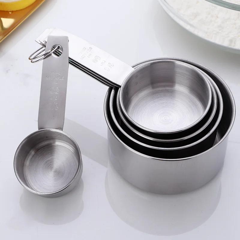 5pcs set stainless steel measuring cups spoons set measuring cups and spoons for   or liquids kitchen gadgets for cooking baking kitchen stuff baking tools details 0