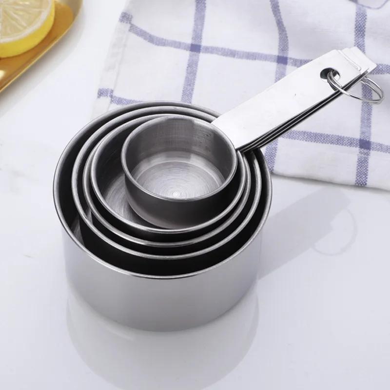 5pcs set stainless steel measuring cups spoons set measuring cups and spoons for   or liquids kitchen gadgets for cooking baking kitchen stuff baking tools details 1