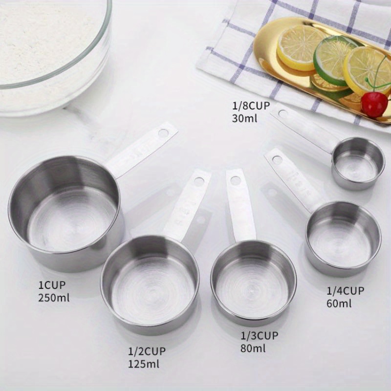 5pcs set stainless steel measuring cups spoons set measuring cups and spoons for   or liquids kitchen gadgets for cooking baking kitchen stuff baking tools details 3