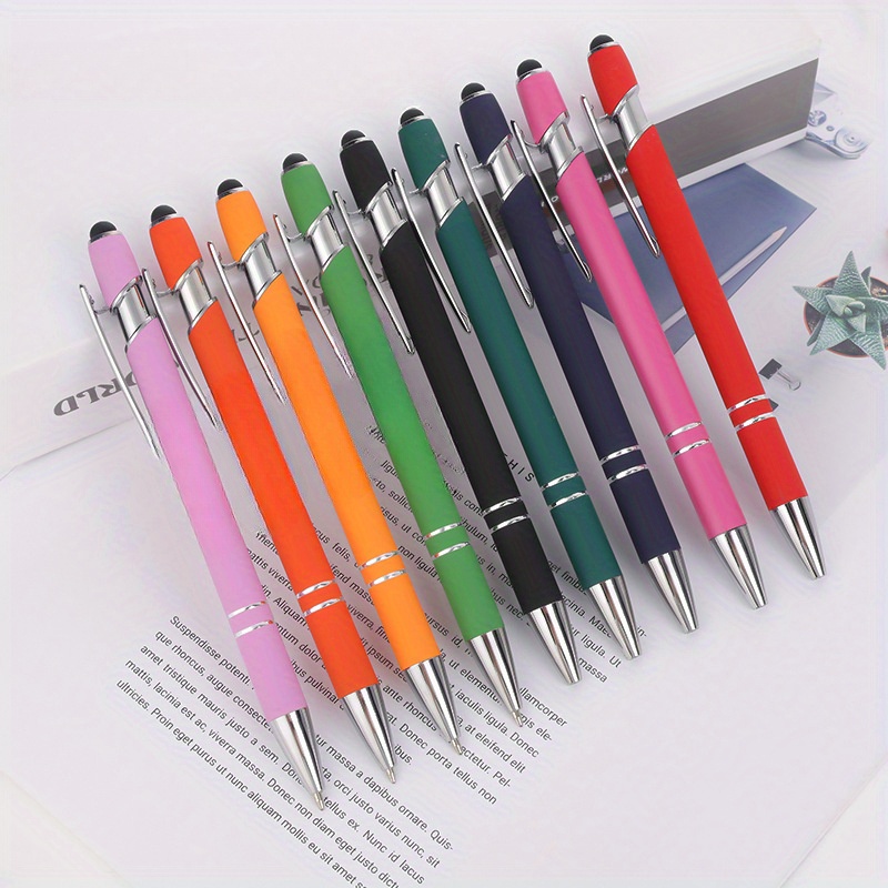 2 bolígrafos de metal sin tinta borrable, lápiz metálico de aluminio para  escribir, dibujar, dibujar, suministros escolares de oficina en casa (negro