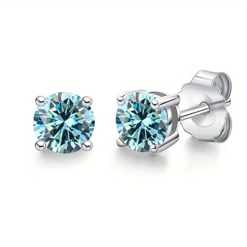 Blue hot sale moissanite earrings