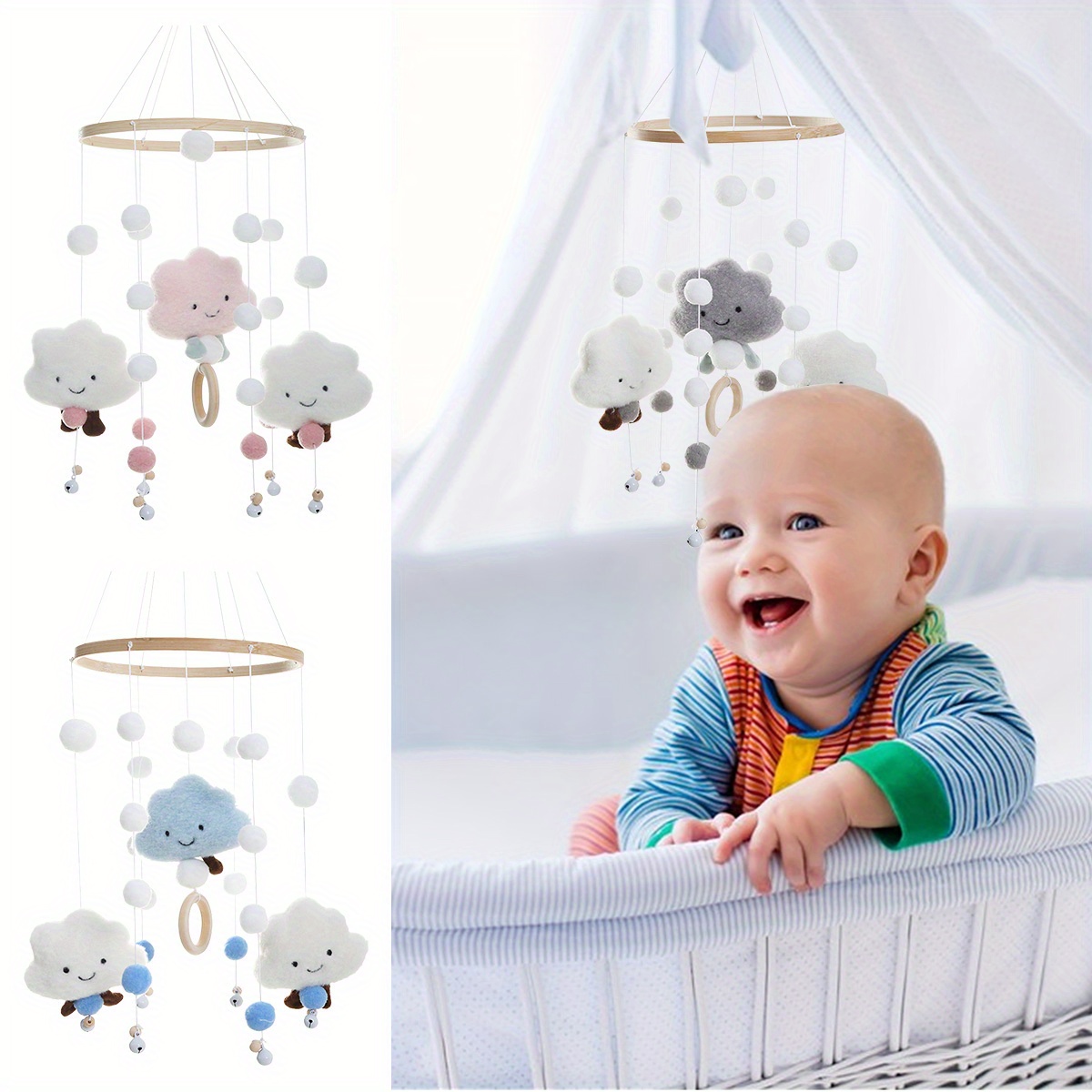 Wind Chime Rattle Cartoon Plush Cute Baby Crib Mobile Wind Chime