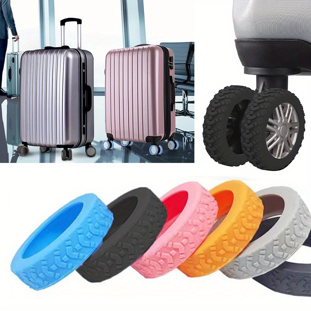 8 Pcs Funda Ruedas Maleta Color Sólido Accesorios Viaje - Temu Mexico