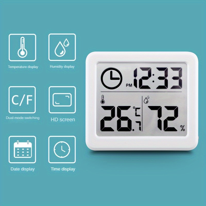 1PC Plastic Digital Hygrometer, Minimalist Indoor Thermometer