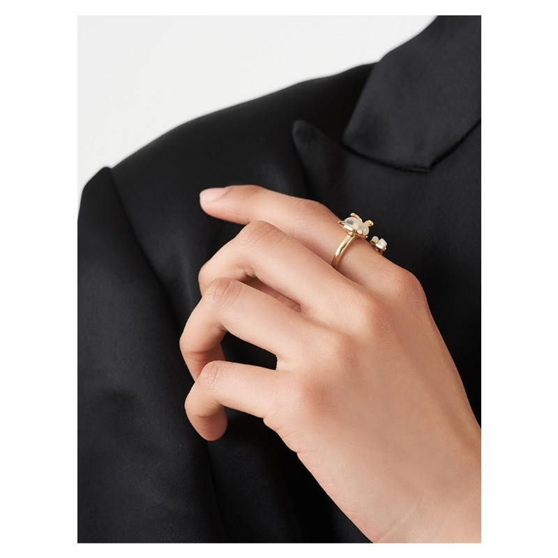 טבעי חיות מתנות בגוון זהובים תכשיטים לנשים, טבעת אלגנטית הניתנת לערום ללבוש יומיומי או לאירועים מיוחדים