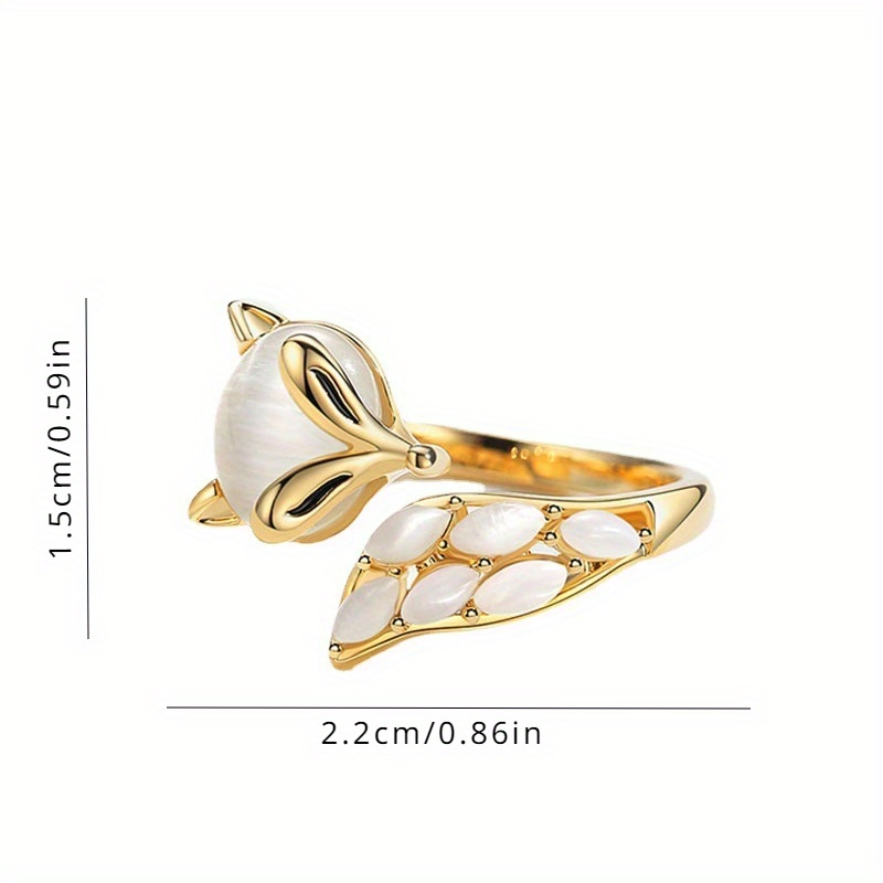 טבעי חיות מתנות מתנות בגוון זהובים עם תכשיטים לנשים, טבעת אלגנטית הניתנת לערום ללבוש יומיומי או לאירועים מיוחדים