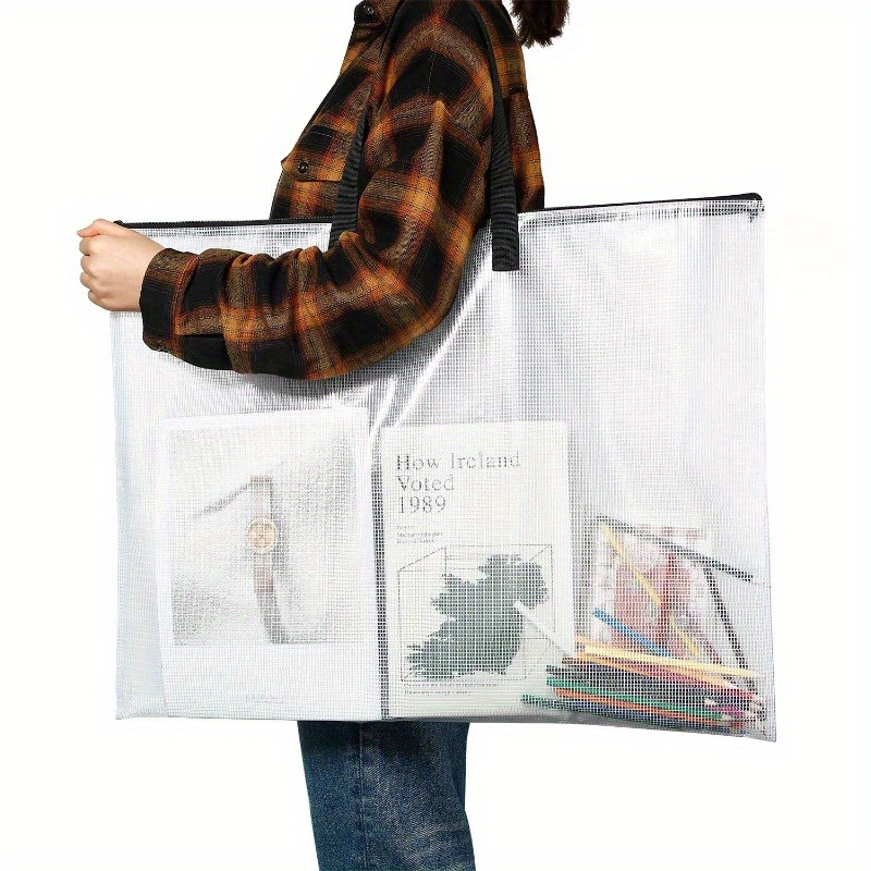 1pc Large Poster Bags Poster Storage Bag Clear Art Portfolio - Temu