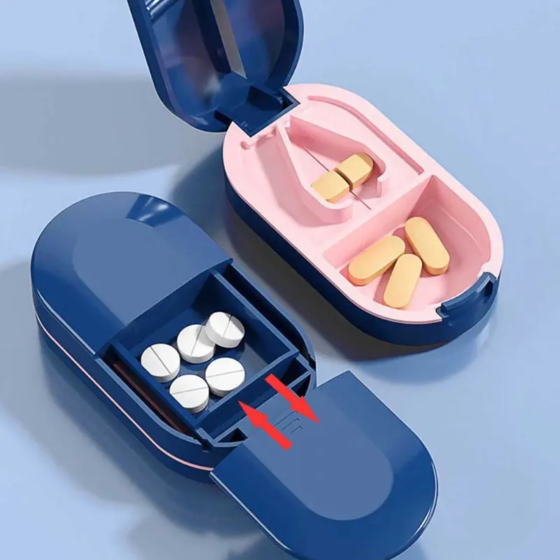 Resta Organizzato E Preparato Con Questo Mini Portapillole Portatile E Un  Taglia-pillole / Trita-pillole Multifunzione!