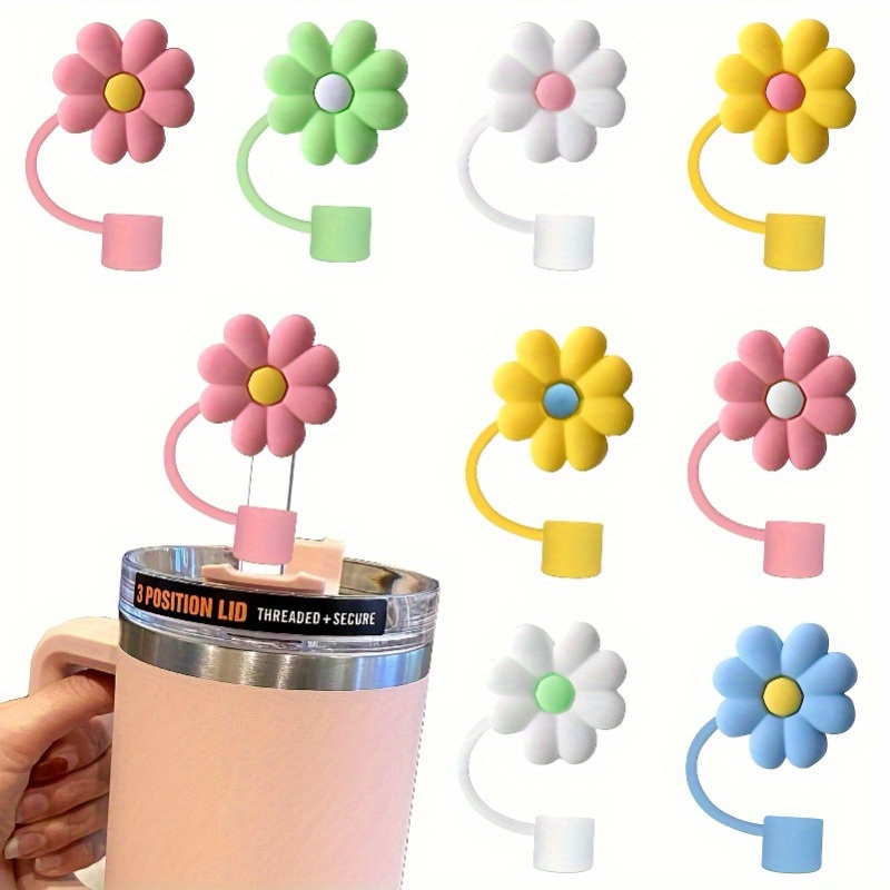 1pc Silicone Straw Cover With Cute Pattern, Suitable For Parties