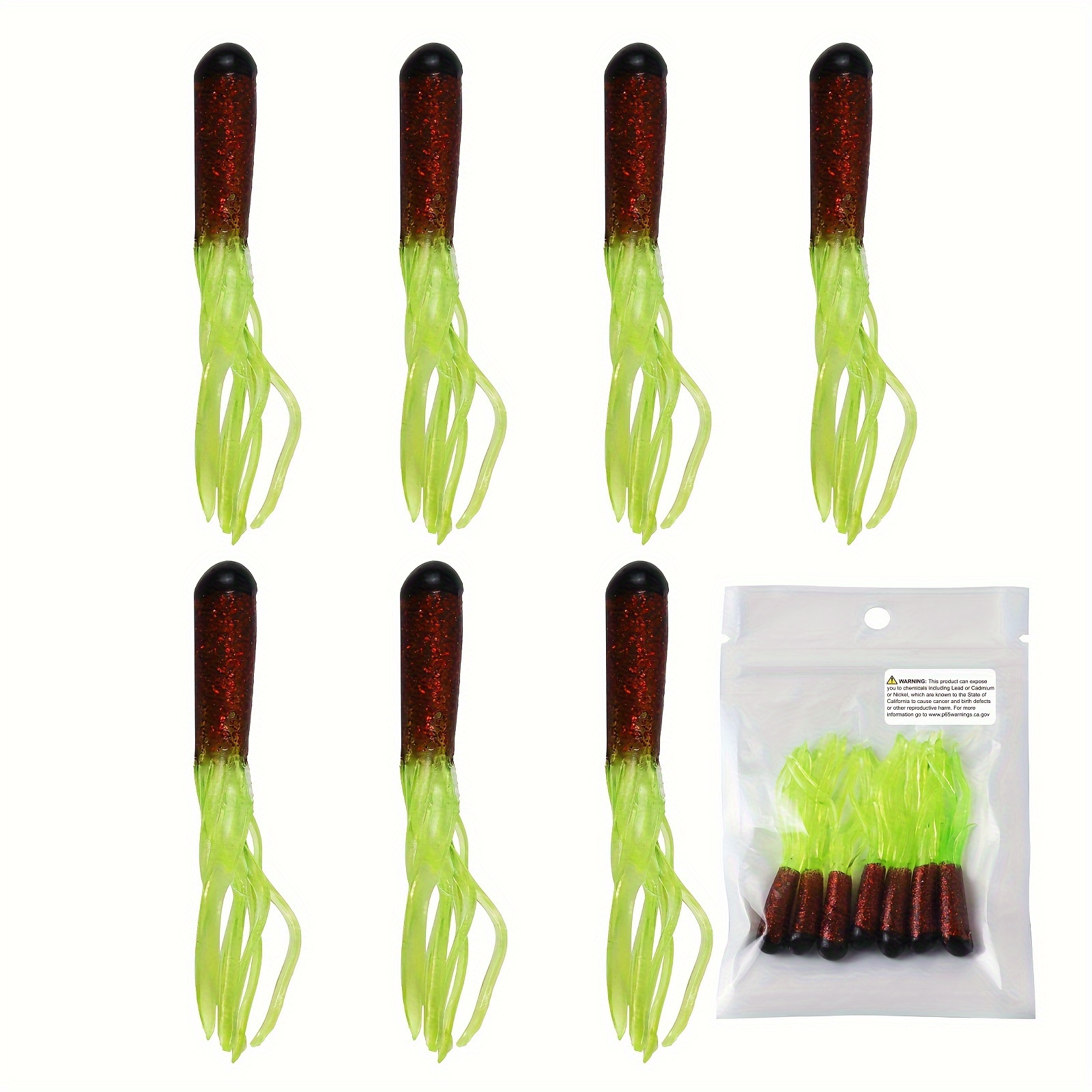 7pcs Tube Baits, Soft Fishing Lure, Bionic Grub Worm For Bass Crappie  Trout, Fishing Tackle For Freshwater And Saltwater