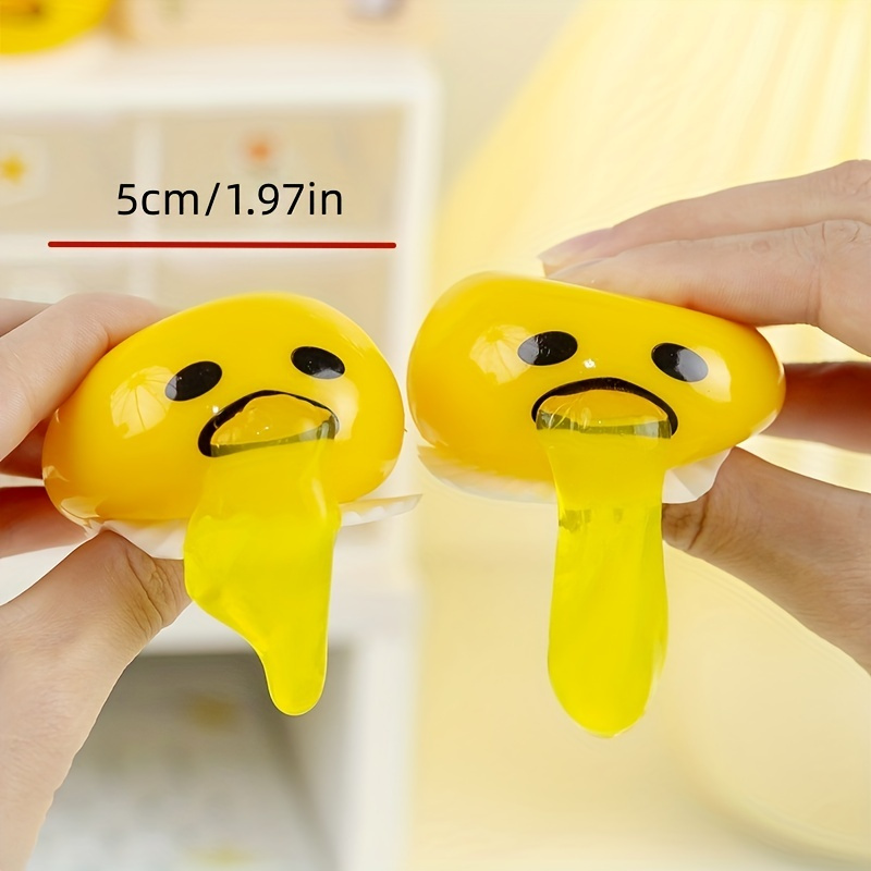 Squishy Puking Egg Yolk Squeeze Ball Yellow Goop Anti-Stress