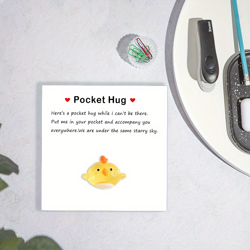 Cute Resin Duck Gift Card Animal Pocket Hug Pass Information - Temu