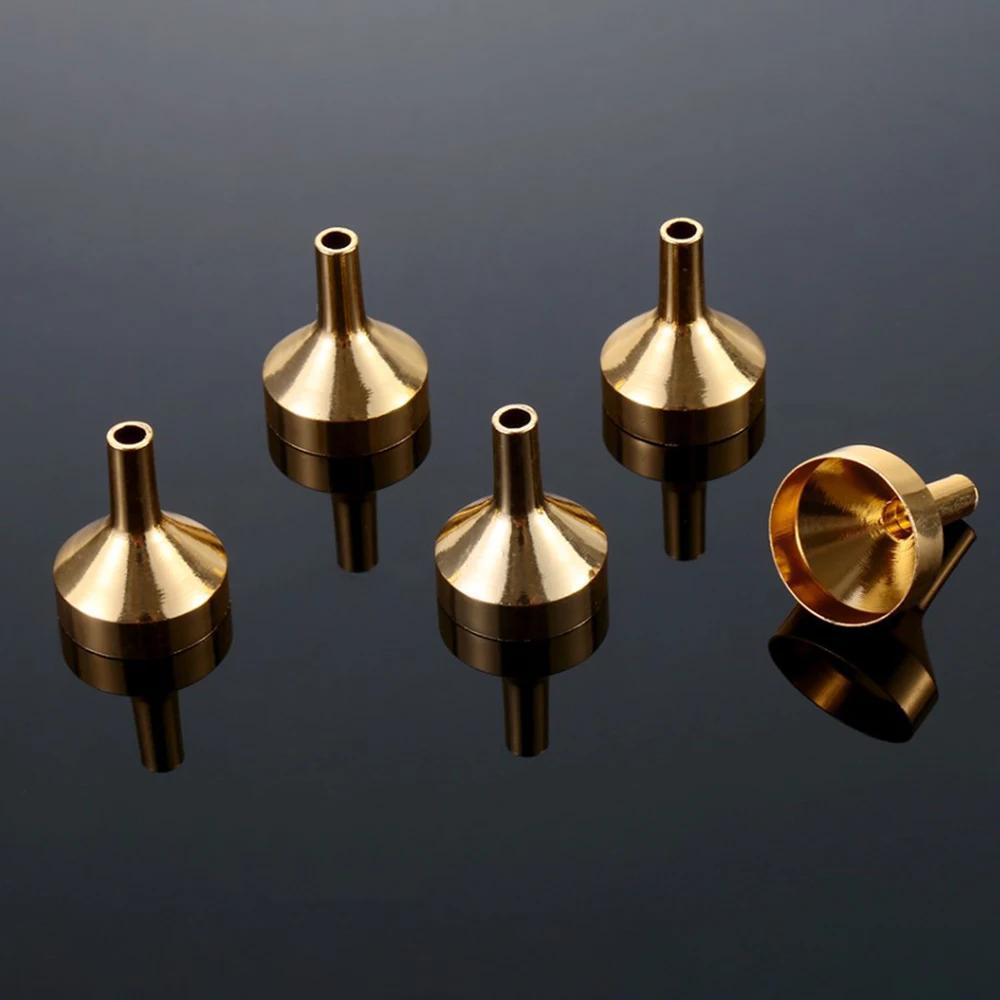 

5pcs Metal Funnels For Precise Liquid Transfer - Ideal For Perfume, Essential Oils & Small Bottles