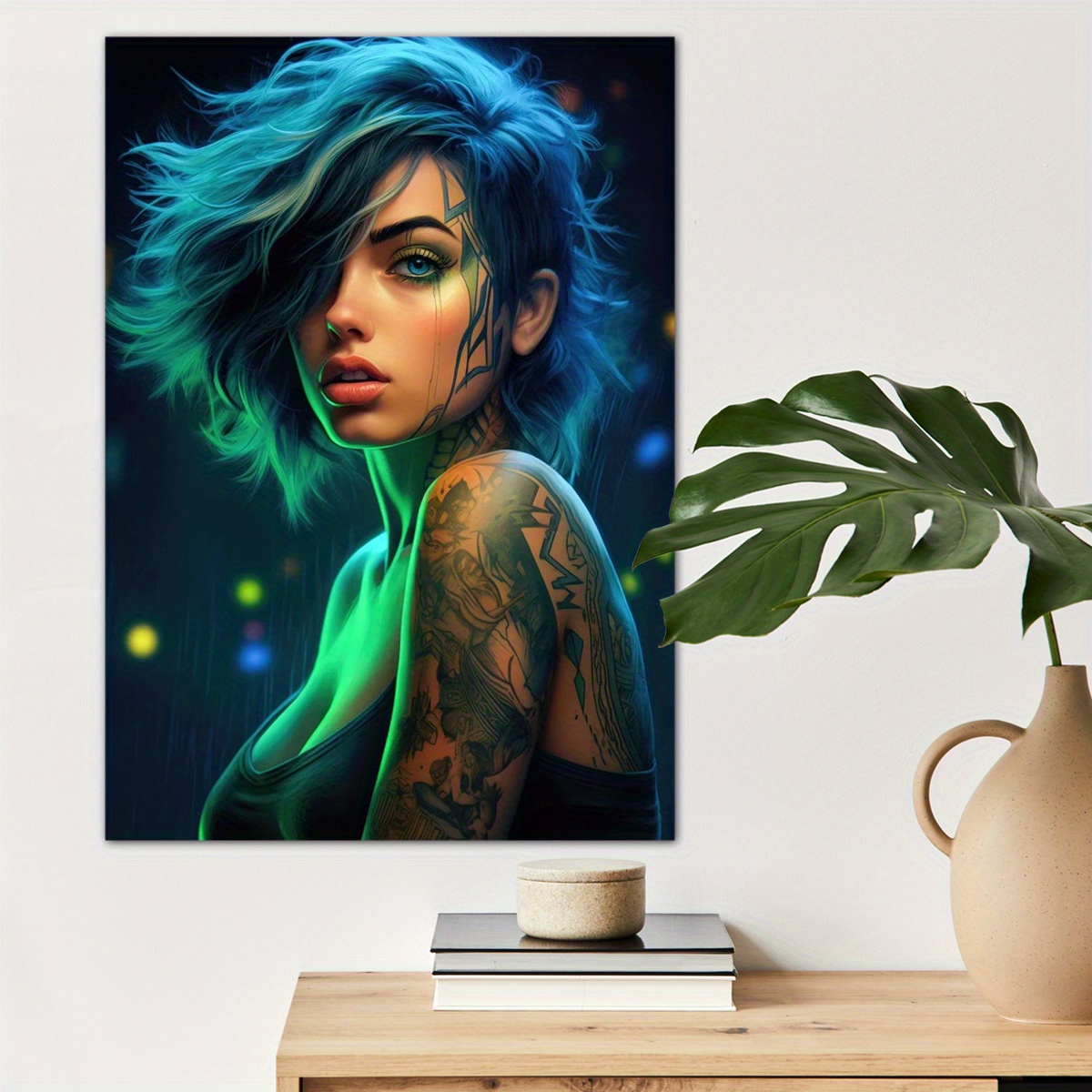 

1pc Cyberpunk Girl Canvas Wall Art For Home Decor, High Quality And Fans Wall Decor, Canvas Prints For Living Room Bedroom Bathroom Kitchen Office Cafe Decor, Perfect Gift And Decoration