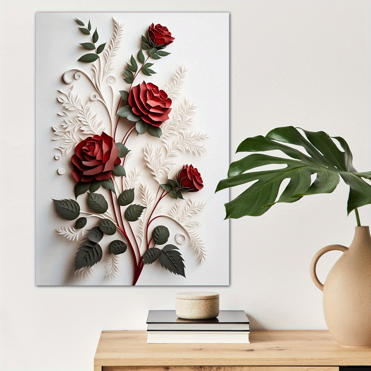 

1pc Colorful Flowers Canvas Wall Art For Home Decor, Modern Poster Wall Decor, 3d Effect Canvas Prints For Living Room Bedroom Kitchen Office Cafe Decor, Perfect Gift And Decoration