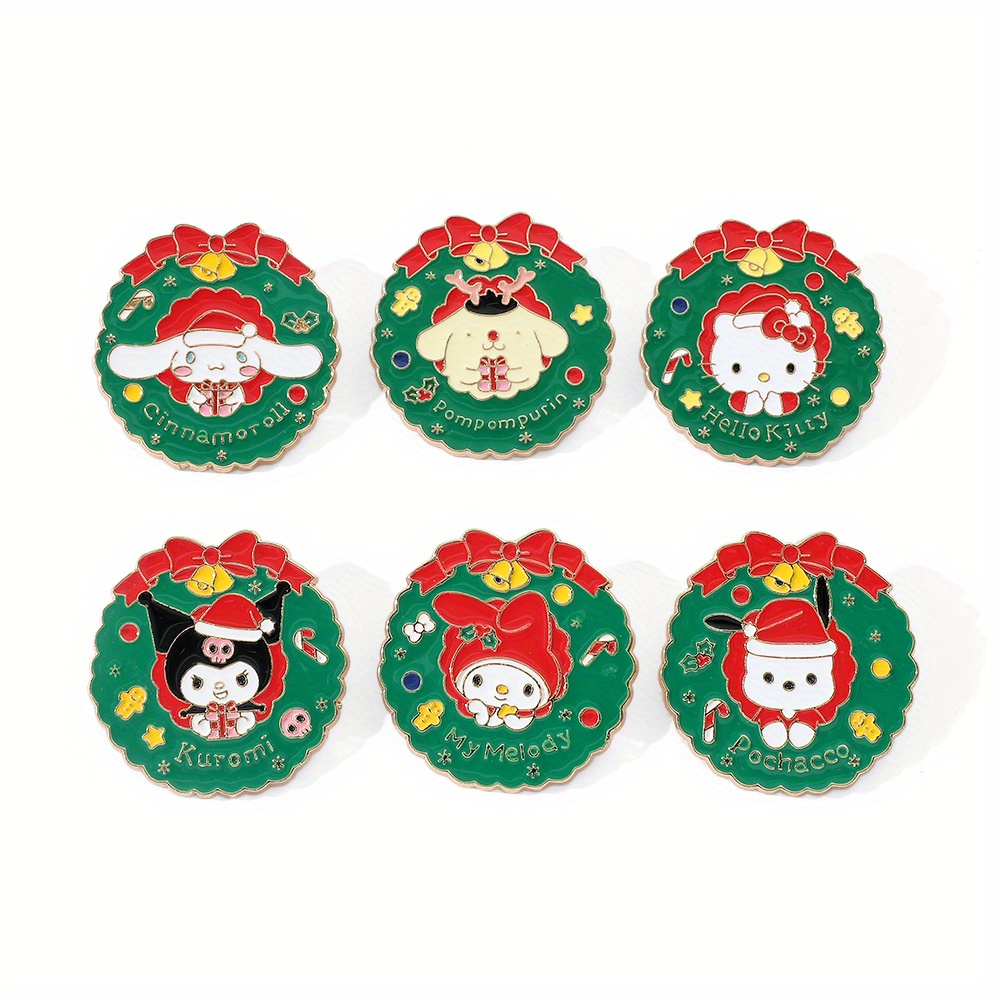 Iigen Kawaii Christmas Series Brooch for Girls, Hello Kitty My Melody Kuromi Cinnamoroll Pins for Backpack, Metal Badge Accessories,$0.99,Temu