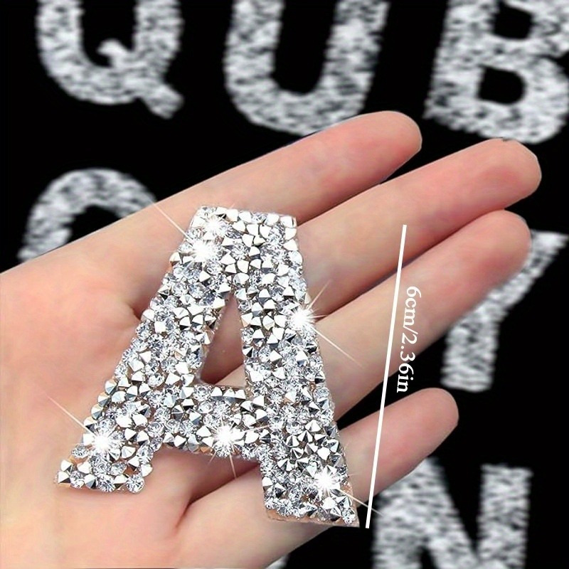 A-Z 1pcs Rhinestone English Alphabet Letter Applique 3D Iron On