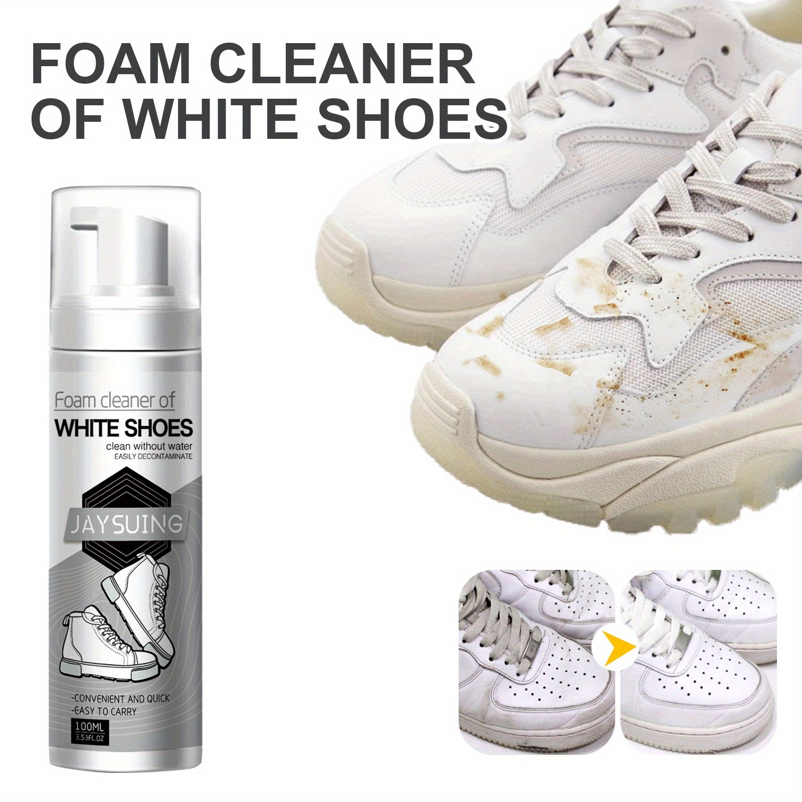 200ml White Shoe Cleaner Portable Clean Shoe Cleaning Foam Suede Sheepskin  Matte Shoes Leather Cleaner Sneakers