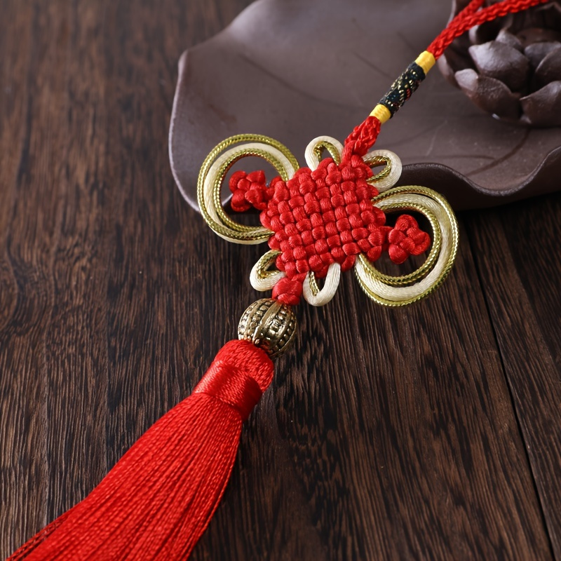 CHENGU 20 Pack Chinese Knot The Fortune Tassel Satin Silk Handmade Chinese Knotting Cord for New Year's Gifts, Chinese Spring Festival and Home Decor