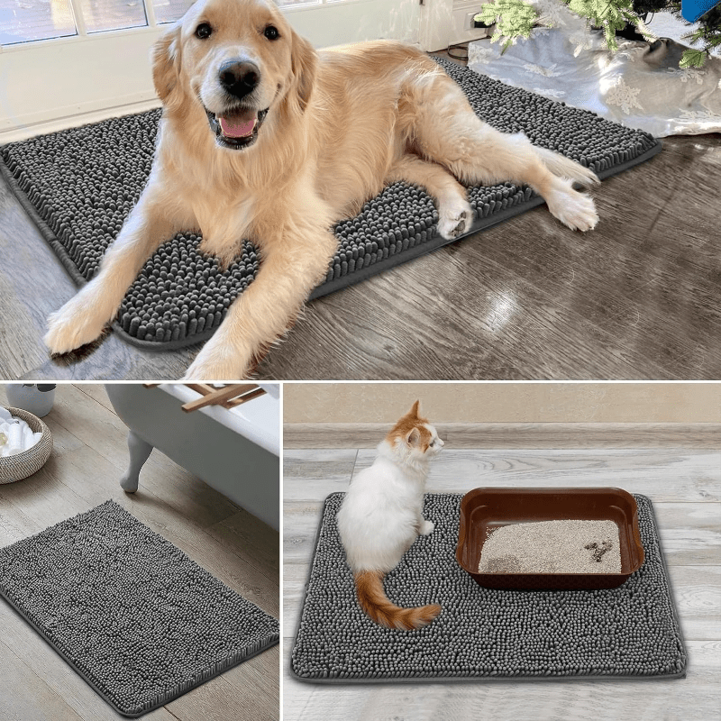Absorbent Dog Rug, Door Mat for Dog & Cat, Microfiber Chenille Dog Mat for  Paws