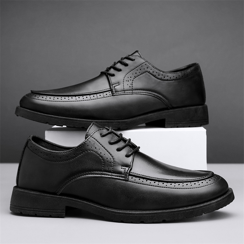 Zapatos Formales De Oficina Con Cordones Para Hombres, calzado casual, de  color sólido