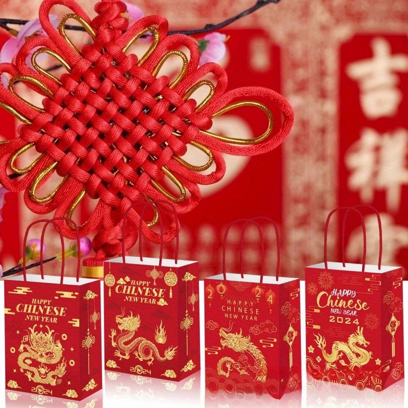 Lunar New Year - Party Mini Favor Boxes - 2024 Year of the Dragon Treat Candy  Boxes - Set of 12