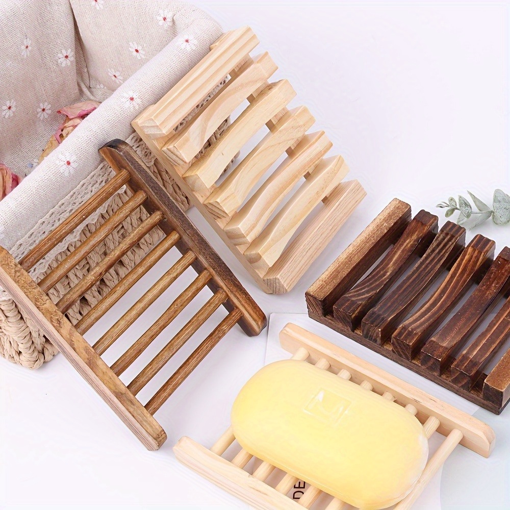 Wooden Soap Dish For Shower Shower Soap Holder Self Draining - Temu