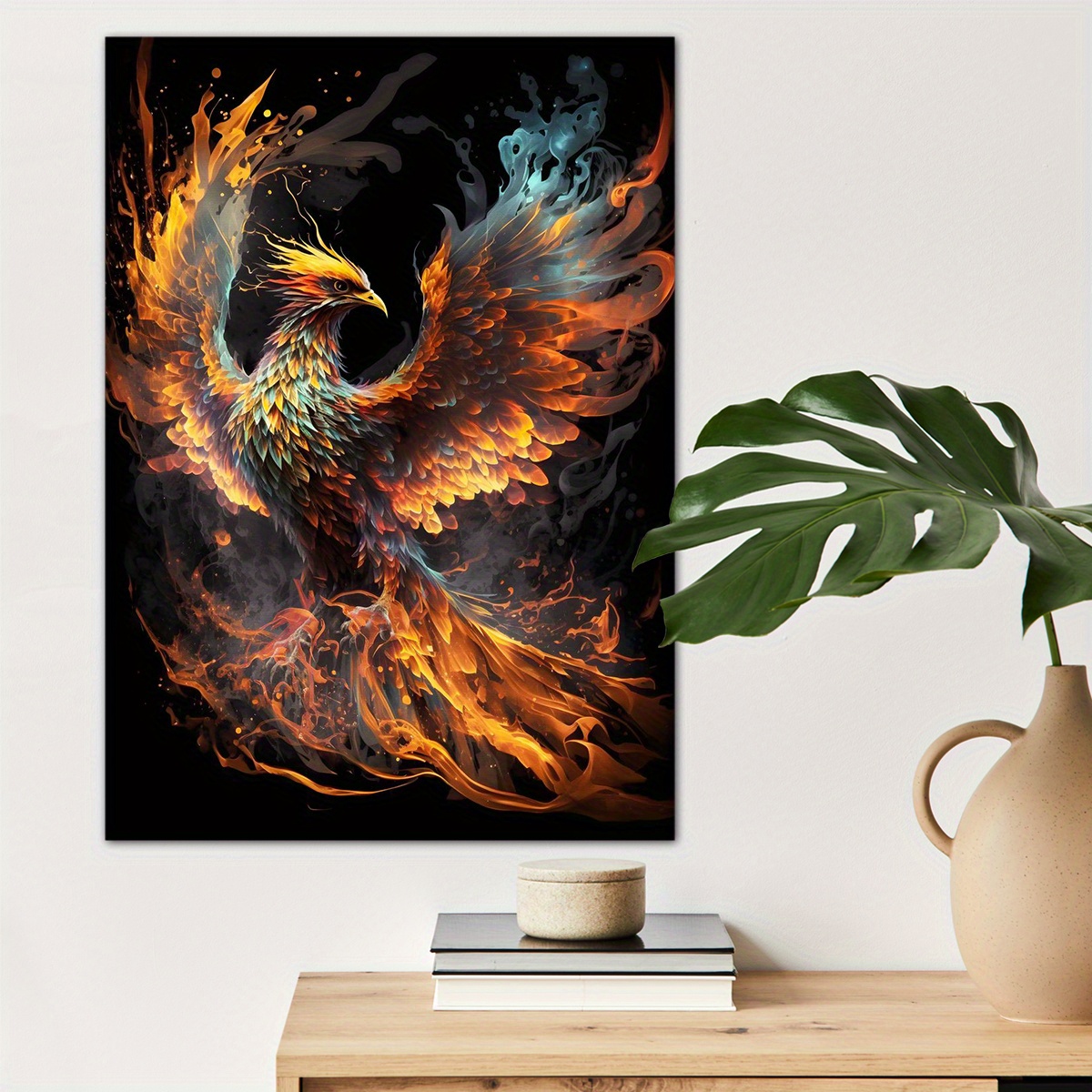 

1pc Fantasy Fire Phoenix Canvas Wall Art For Home Decor, High Quality Wall Decor, Canvas Prints For Living Room Bedroom Bathroom Kitchen Office Cafe Decor, Perfect Gift And Decoration