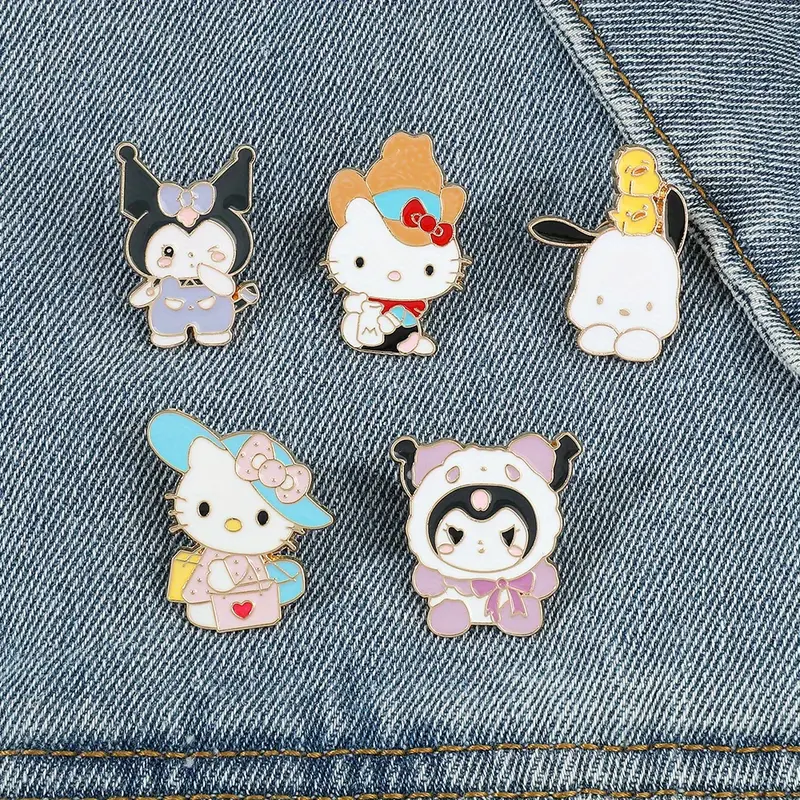 Series Badges Hello Kitty Pins For Backpack Kuromi - Temu