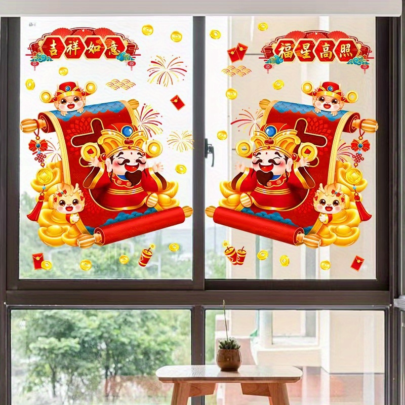 Lucleag Chinese New Year Stickers, Round 2024 Chinese Lunar New Year Stickers for Kids, Year of The Dragon Sticker for Spring Festival Party