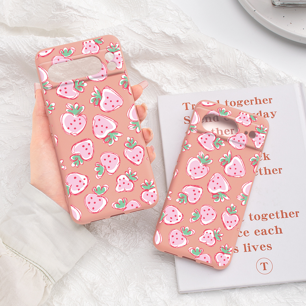 

Strawberry Graphic Silicone Protective Phone Case For Google 8 Pro/8/7 Pro/7a/7/6 Pro/6a/6