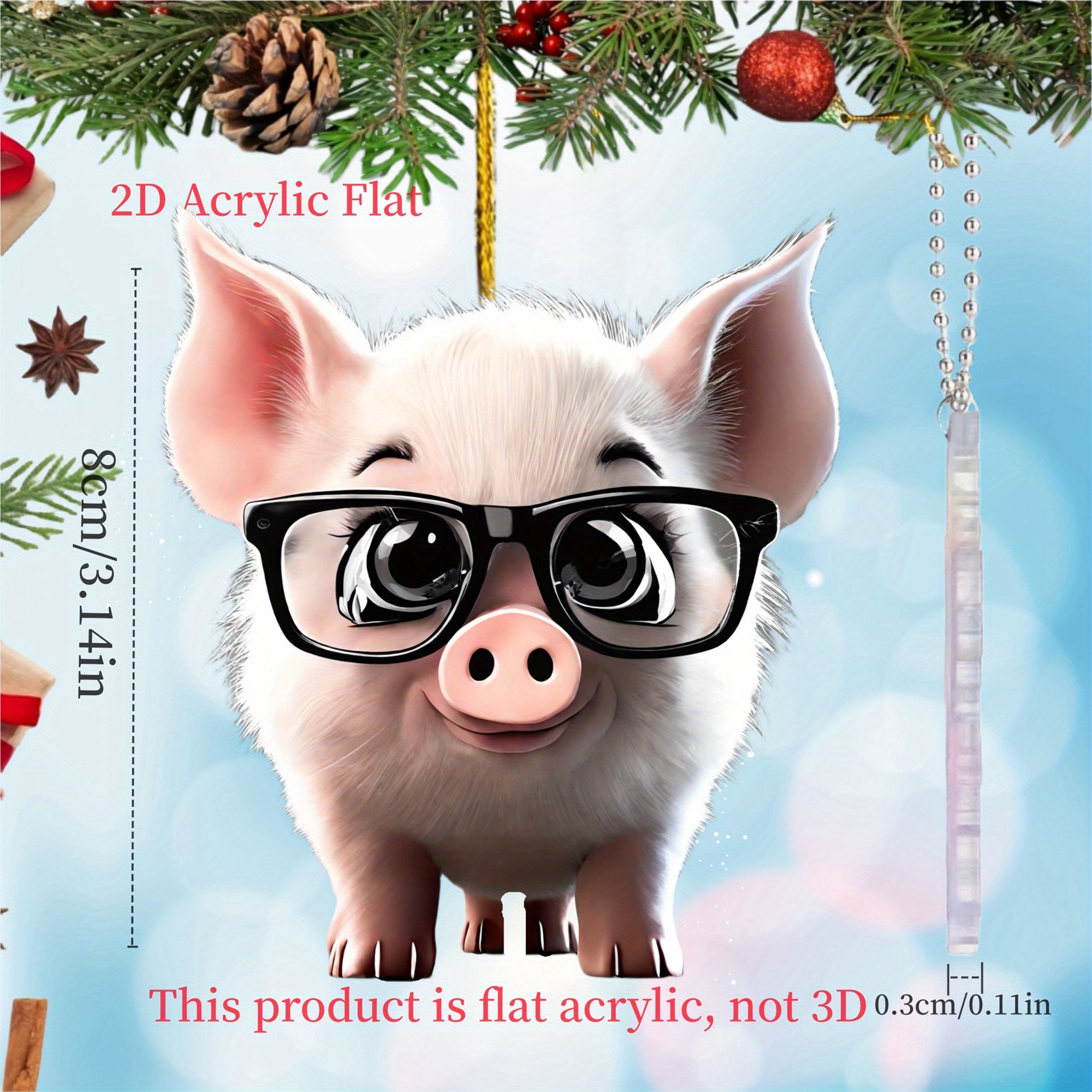 Neujahr 2d Flach Acryl Lustige Schwein Anhänger Rucksack - Temu