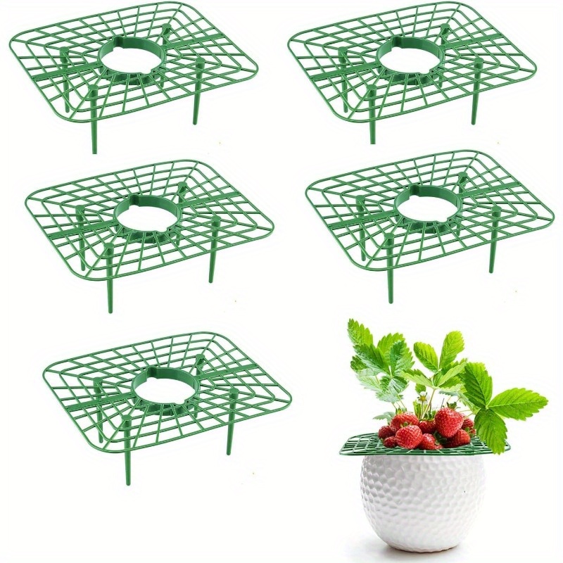 

5 Packs, Strawberry Supports With 4 Sturdy Legs, Strawberry Growing Racks Plant Climbing Rack Vine Pillar Garden Stand Balcony Vegetable Rack For Keeping Fruit Elevated To Avoid Ground Rot