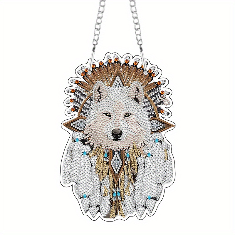 Atrapasueños Grande Lobo Protector Con Plumas 16*75CM TUNC