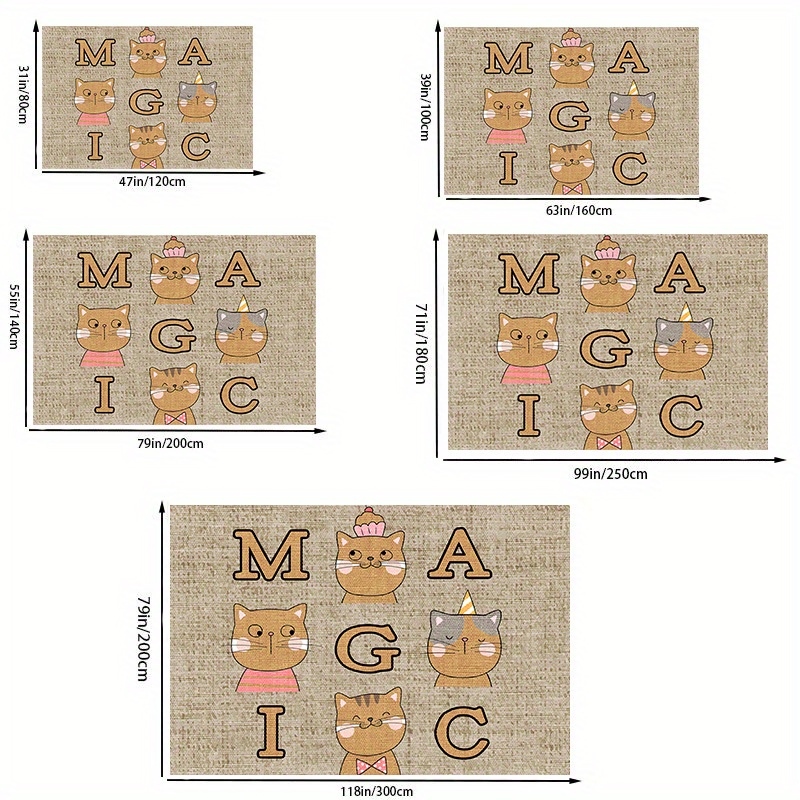 Magic Cat Pattern Carpet, Non Slip Kitchen Mat, Living Room And Bedroom  Decoration Carpet, Corridor Carpet For Hotel/commercial Use - Temu