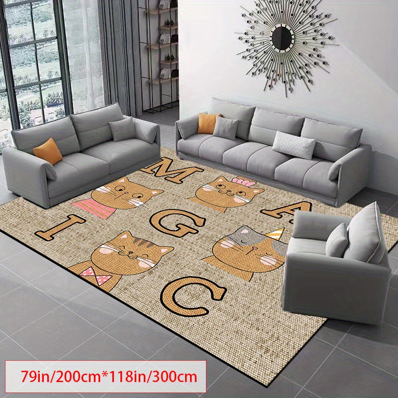 Magic Cat Pattern Carpet, Non Slip Kitchen Mat, Living Room And Bedroom  Decoration Carpet, Corridor Carpet For Hotel/commercial Use - Temu