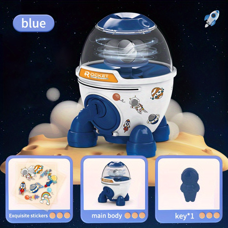 Hucha, juguetes de astronauta de Año Nuevo con banco de monedas de planeta,  tarro de dinero de resina para decoración espacial, huchas de astronauta  para niños, niñas y adultos