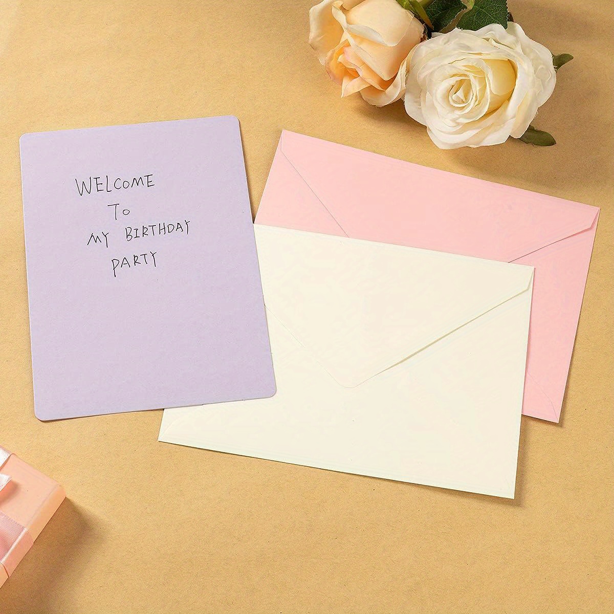 Wishop A7 Colorful Envelopes and Blank Cards 24 Pieces A7 Envelopes and 24 Pieces 5x7 Colorful Flat Cards for Weddings, Invitations, Birthday, Baby