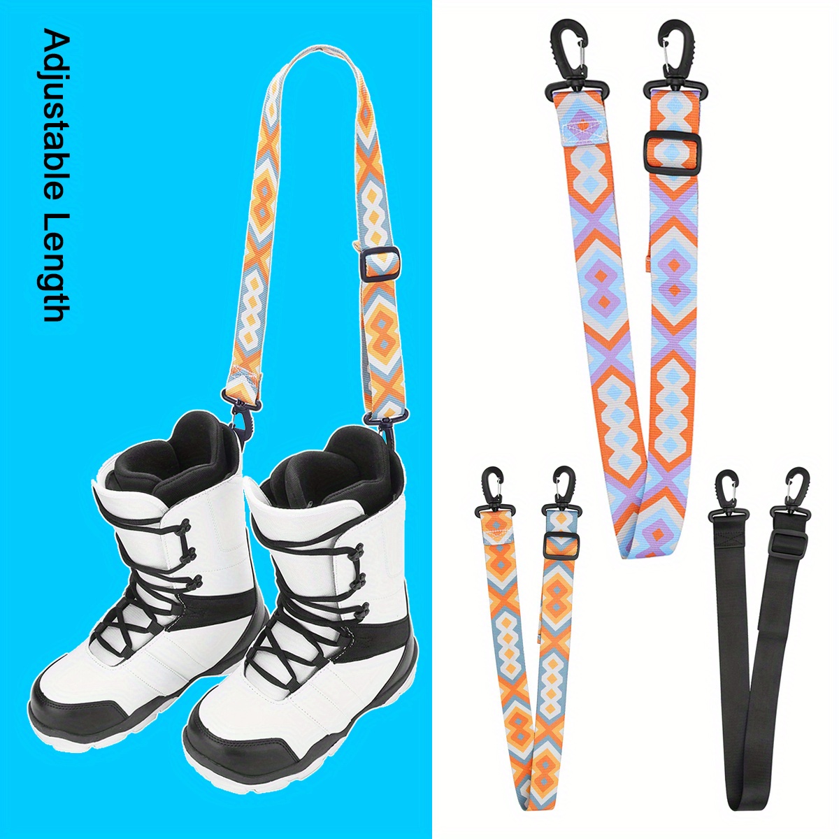 Sangle de transport de ski - Sangle de ski + Porte-chaussures de ski - Set  de ski