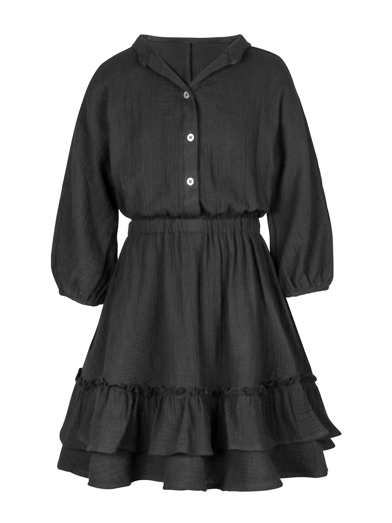 Retro 100% Cotton Gauze Dress: Casual Loose Ruffles, Long Sleeve, Elegant  Mini Dresses for Spring and Autumn Parties