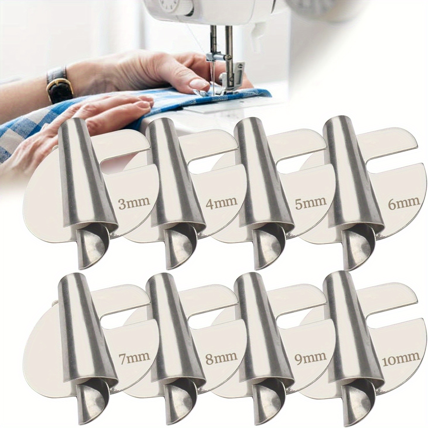 4/8pcs Universal Sewing Rolled Hemmer Foot Set Wide Rolled Hem Pressure Foot,  Sewing Machine Presser Foot Hemmer Foot, Home Industrial Curved Scroll Hemmer  Foot - Arts, Crafts & Sewing - Temu