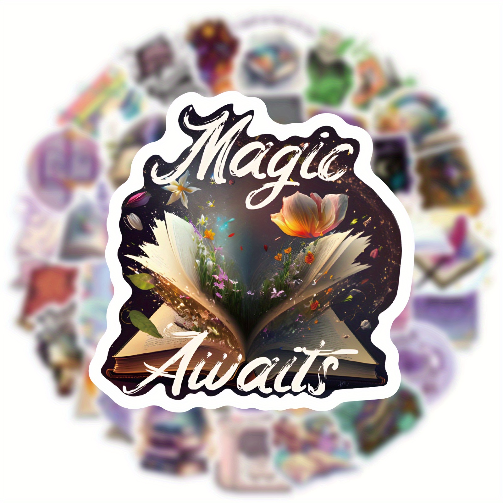 120 PCS Water Bottle Stickers, Magic Themed Waterproof Witch Stickers for  Laptop, Skateboard, Luggage, Vinyl Aesthetic Fantasy Stickers for Kids