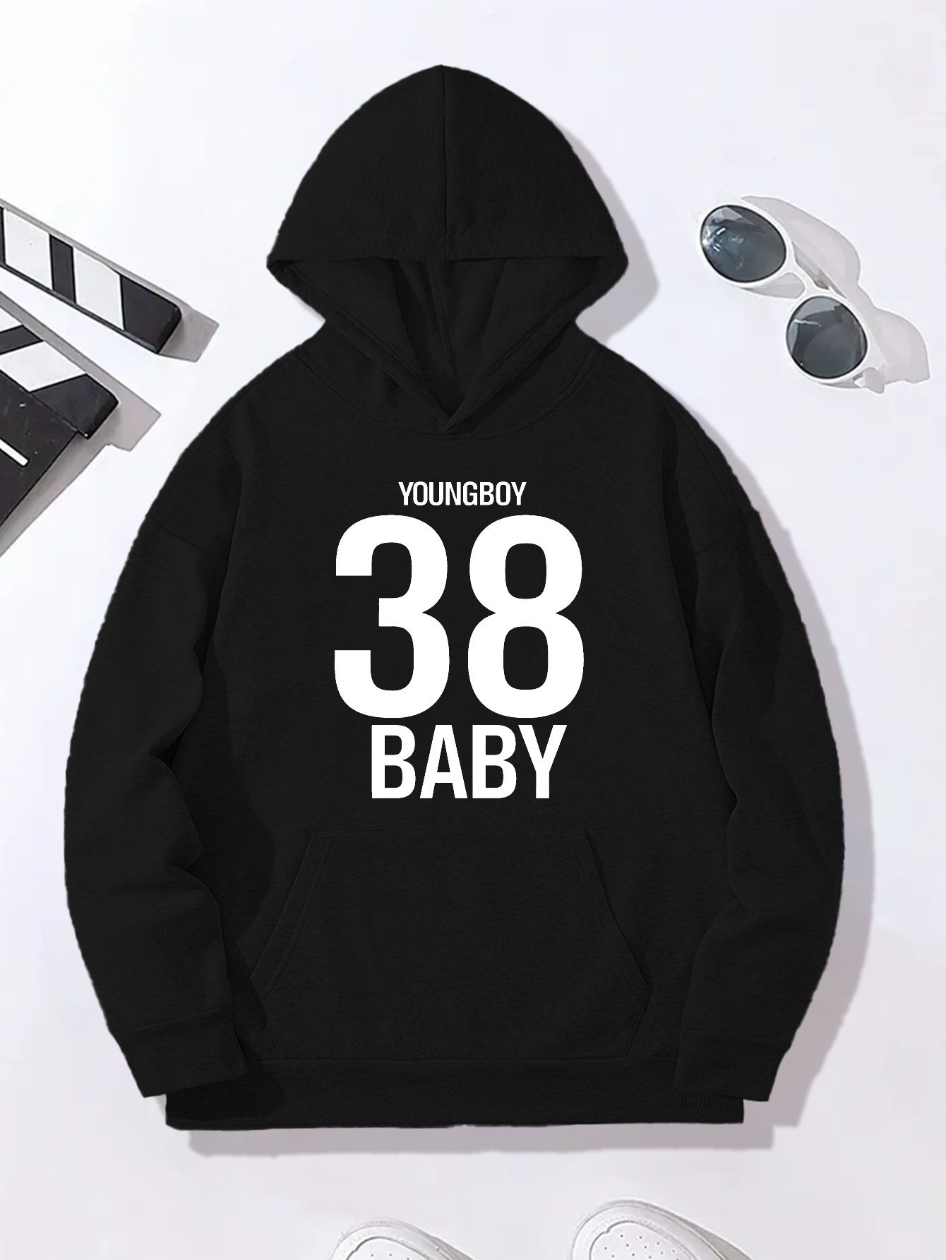 Men s Stylish Loose 38 Baby Pattern Hoodie Pockets Casual Temu