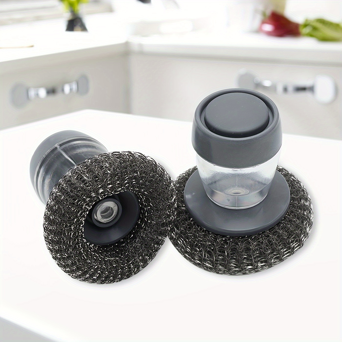 3Pcs Multi-Purpose Cleaning Brush Set, Stainless Steel Wool Brush,  Stainless Steel Wool Scrubber With Handle, Kitchen Scrubbing Brush /  Bendable Cleaning Brush, Heavy Duty Pot Scrubber For Pots, Pans, Grills,  Sinks, Kitchen