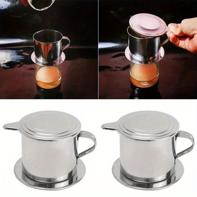 vietnamese style stainless steel coffee dripper portable easy to   for home office or travel details 1