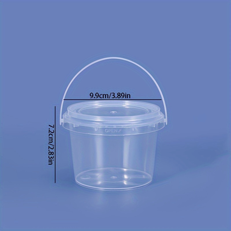 Small Clear Plastic Bucket Container with Lid for Food Grade