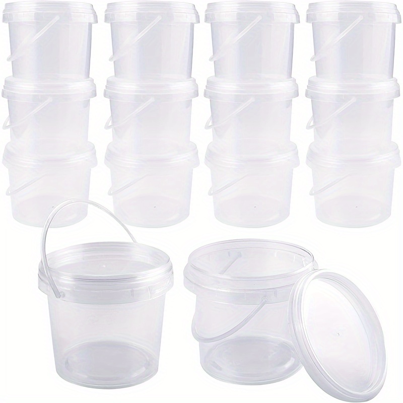 Small Clear Plastic Bucket Container with Lid for Food Grade