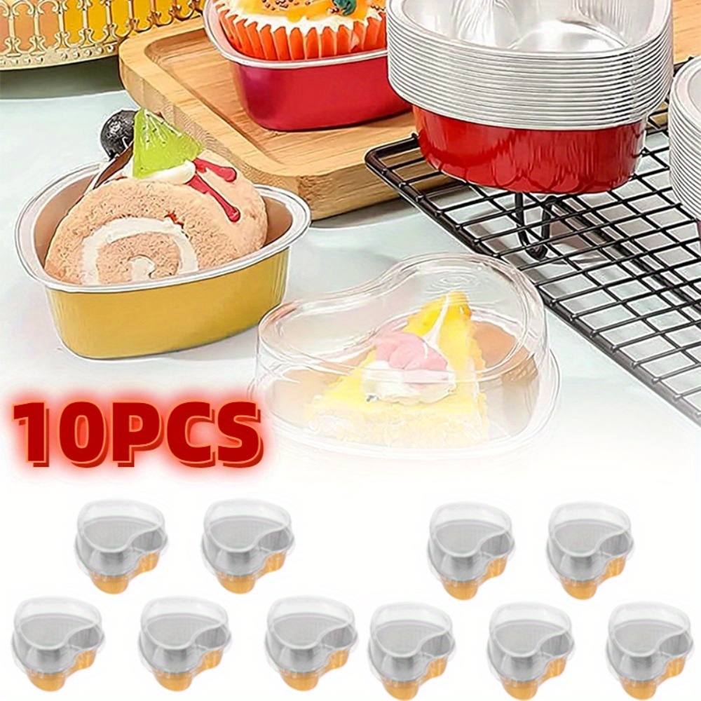 Oven Safe Plastic Small Pudding/Flan Pan With Lid - 10 Pack (120ml)