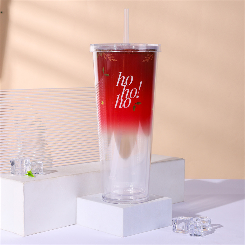 Tim Hortons Reusable Tumbler Cup Clear Plastic with Straw [Brand New]